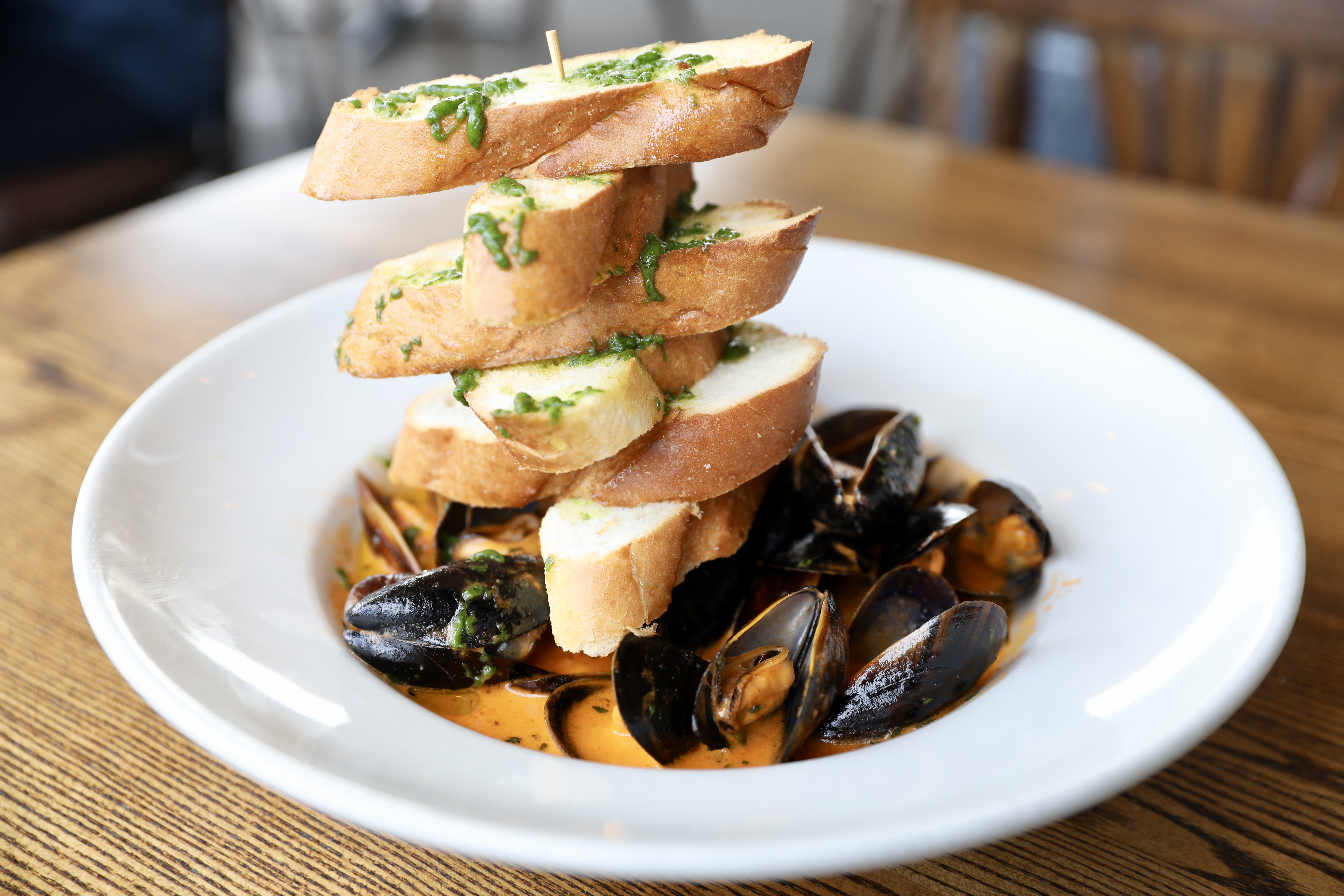 Steamed mussels